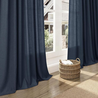 Vintage Blue Curtains 63 Inches Long 2 Panel Sets - Image 6