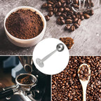 DFD 2-Inch-1 Coffee Scoops, 304 Stainless Steel Tablespoon Measure Spoon with Pressed Bottom for Coffee Bean Press Coffee Grinding Pressing（Silver15 ml）