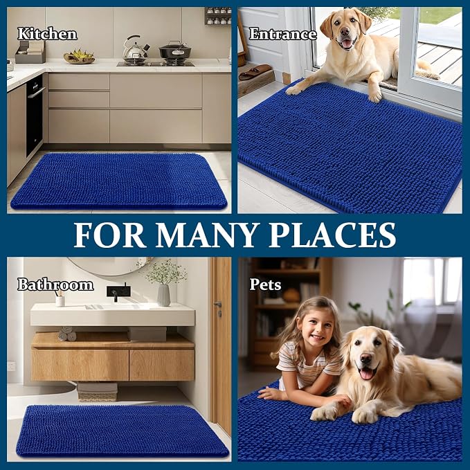 OLANLY Dog Door Mat for Muddy Paws 59x35, Super Absorbent Chenille Mud Mat | - Image 8
