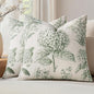 Set of 2 Decorative Floral Pillow Covers 18x18 Inch Dark Green | Neutral by SWANCOCO