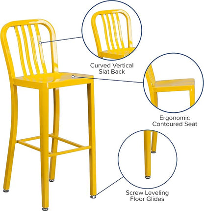 Flash Furniture Gael Commercial Grade 2 Pack 30" High Yellow Metal - Image 7