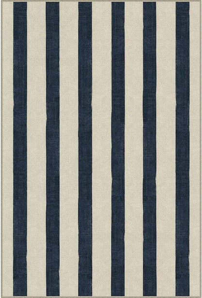 Blue and White Striped Outdoor Rug - Image 8