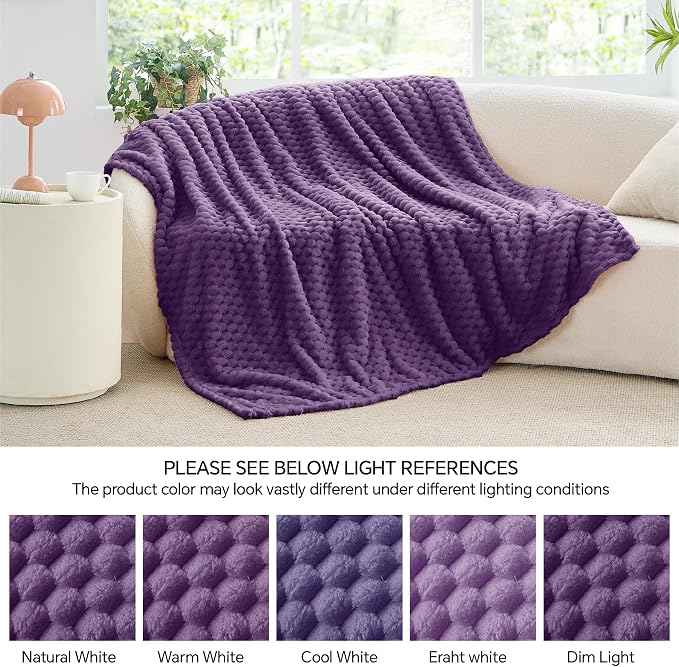 BEDELITE Purple Twin Blanket for Couch, Soft Cozy Gifts for Women, 60 * 80 | 3D - Image 7