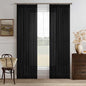 Linen Pleated Light Filtering Black Memory Shaped Curtains 108 Inches Long | by Twodrapes