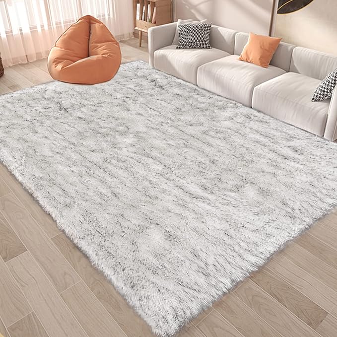 Latepis 6x9 Faux Sheepskin Rug for Living Room Fluffy Washable Rugs for Bedroom - Image 2