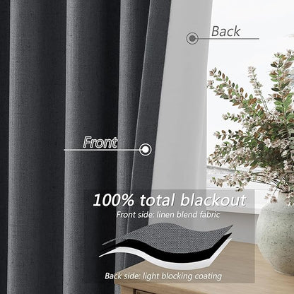 100% Blackout Curtains 84 Inch Length 2 Panels Set - Image 4