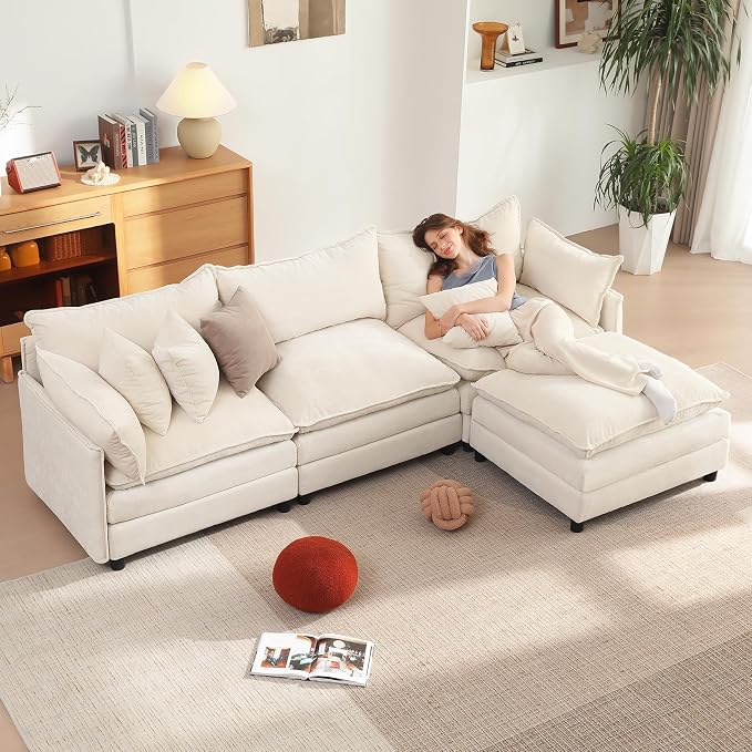 Vesgantti 108" Modular Sectional Sofa, Comfy Cloud Couch by Vesgantti