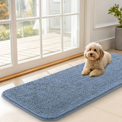 OLANLY Dog Door Mat for Muddy Paws 47x17, Super Absorbent Chenille Mud Mat | by OLANLY