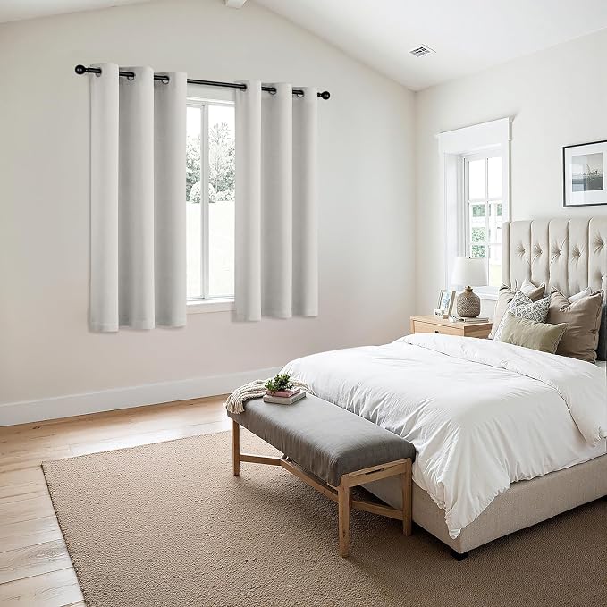 MIULEE Blackout Curtains for Bedroom 2 Panels 40x54 Inch Long Natural White | - Image 6