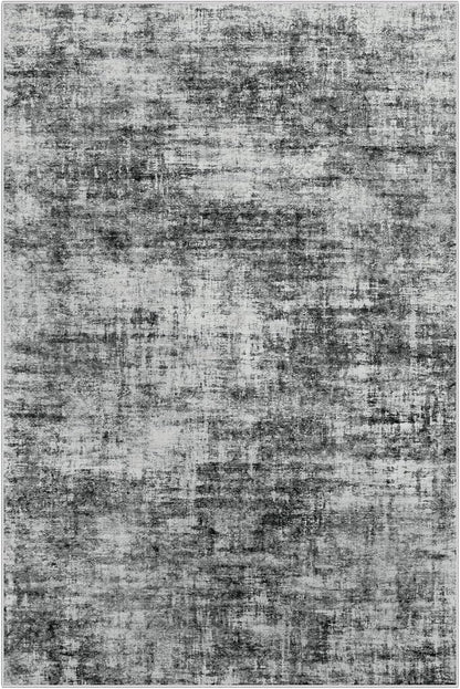 6x9 Area Rugs for Living Room: Washable Abstract Black Badroom Carpet | - Image 2