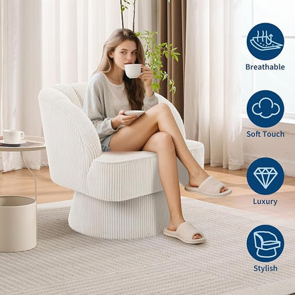 Garvee Ultra-Plush Swivel Accent Chair, 360° Barrel Lounge Chair - Image 6