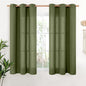 YoungsTex Olive Linen Curtains 54 Inch Length 2 Panels by YoungsTex