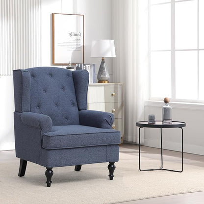 Accent Chair for Living Room, Mid Century Modern Upholstered Armchair, Wingback - Image 8