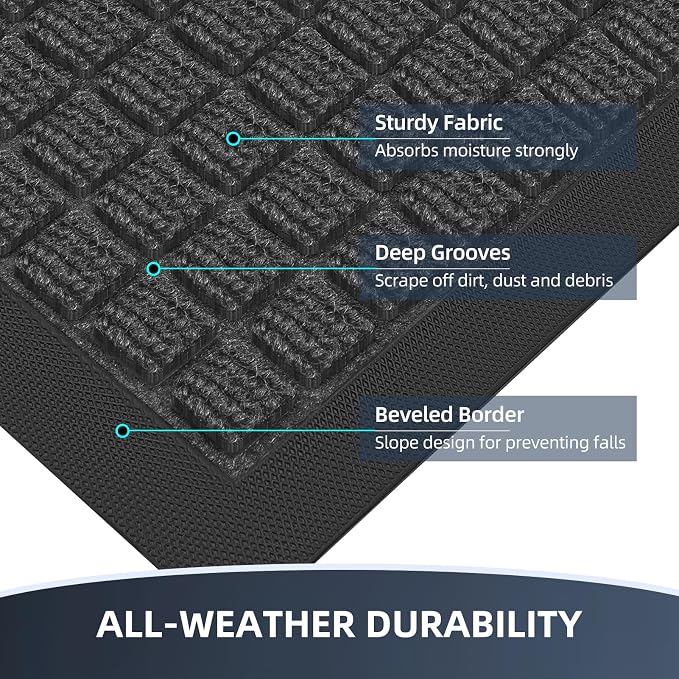 Front Door Mat Outside Entrance, Heavy Duty Waterproof Doormat | 47.5"x35.5" - Image 3