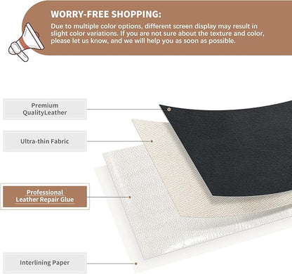ONine Leather Repair Patch，Self-Adhesive Couch Patch，Multicolor Available - Image 2