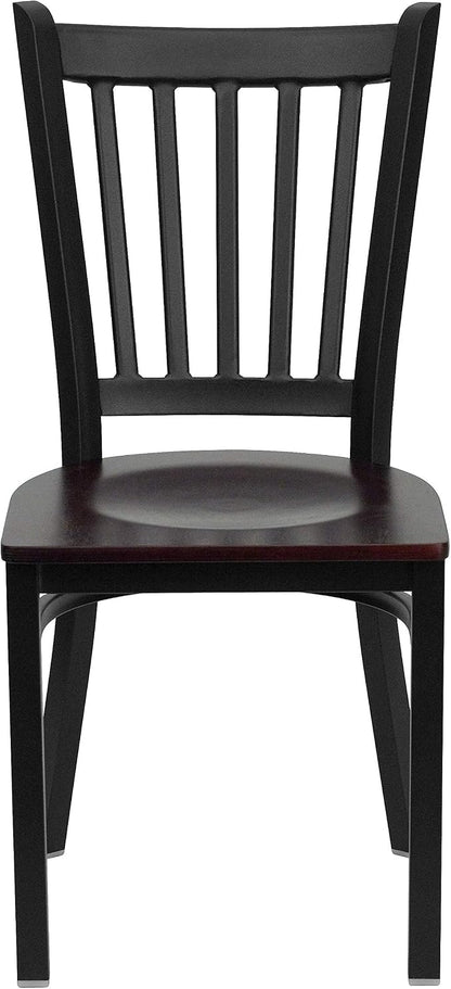 Flash Furniture HERCULES Series Black Vertical Back Metal Restaurant Chair - Image 6