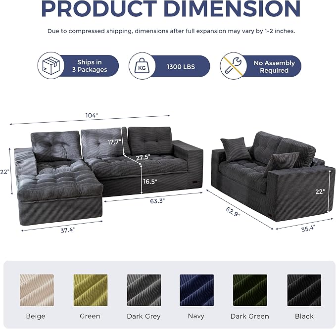 MAXYOYO Modular Sectional Sofa - Image 2