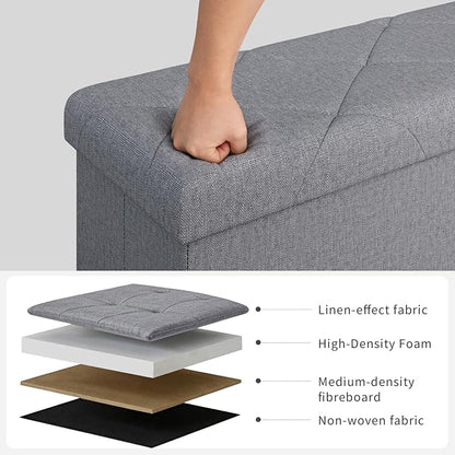 43 Inches Folding Storage Ottoman Bench - Image 4