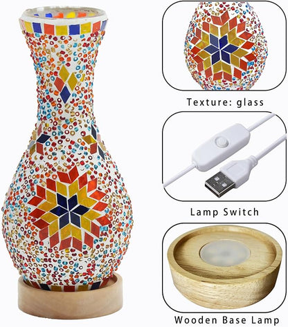 Mosaic Vase Lamp, Turkish Moroccan Table Lamp，Colorful Handmade Glass Vase - Image 7
