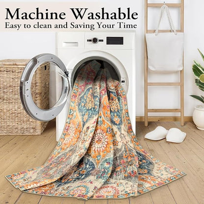 Lahome Moroccan Washable Area Rugs 8x10, 8x10 Rugs - Image 5