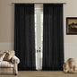 Black Pinch Pleated Linen Semi Sheer 120 Inch Curtains 2 Panels | Light by Twodrapes