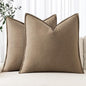 MIULEE Decorative Linen Euro Sham Pillow Covers 28x28 Inch Khaki | Boho by MIULEE