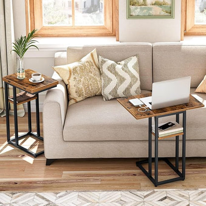 HOOBRO Foldable End Table, C Shaped Side Table - Image 2