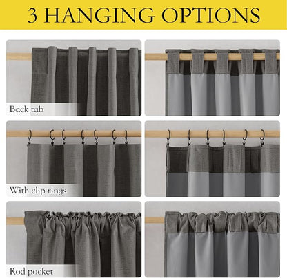 NICETOWN 100% Blackout Grizzle Gray Curtains 90 inches Long - Image 3