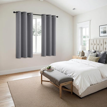 MIULEE Blackout Curtains for Bedroom 2 Panels 40 x 45 Inch Long Light Gray | - Image 6