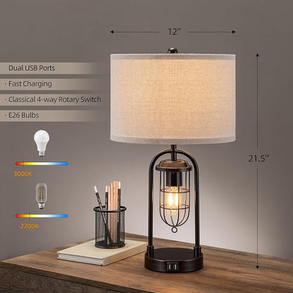 Set of 2 Farmhouse Table Lamps - Image 4