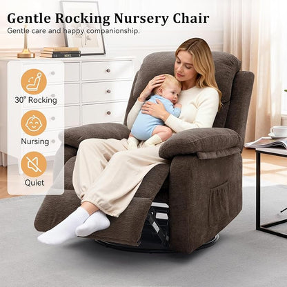 Korser Recliner Chair, 360 Swivel Rocker Chair - Image 5