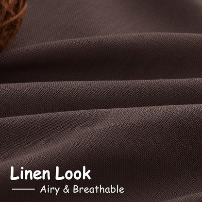 Coffee Linen Curtains 102 Inches Long - Image 5