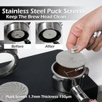 PUSEE 54mm Magnetic Dosing Funnel & Puck Screen Set 8 Magnetic Espresso Coffee Dosing Ring Reusable 1.7mm Puck Screen 316 Stainless Steel Fits All 54mm Portafilters Espresso Tools Espresso Accessories