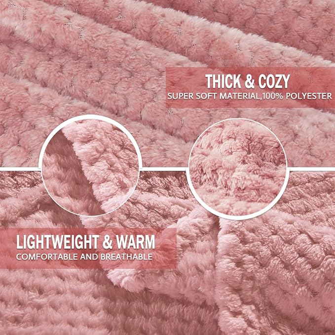 Exclusivo Mezcla Soft Waffle Fleece Bed Blanket King Size, Cozy Flannel - Image 7