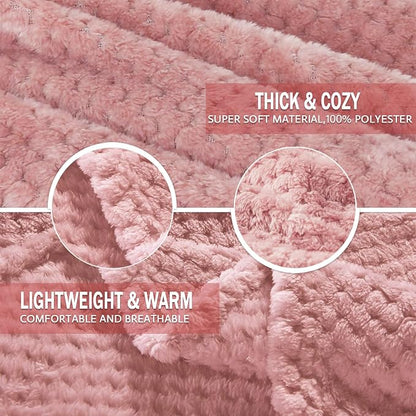Exclusivo Mezcla Soft Waffle Fleece Bed Blanket Twin XL Size, Cozy Fluffy Design - Image 7