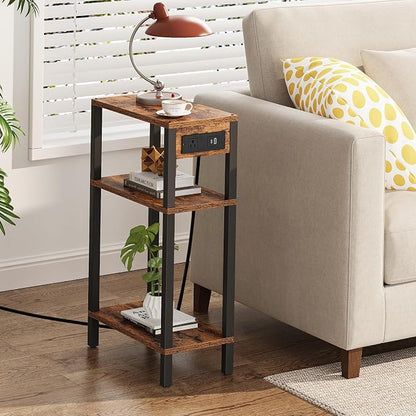 TUTOTAK Narrow Side Table with Charging Station, Small End Table with USB Ports - Image 7