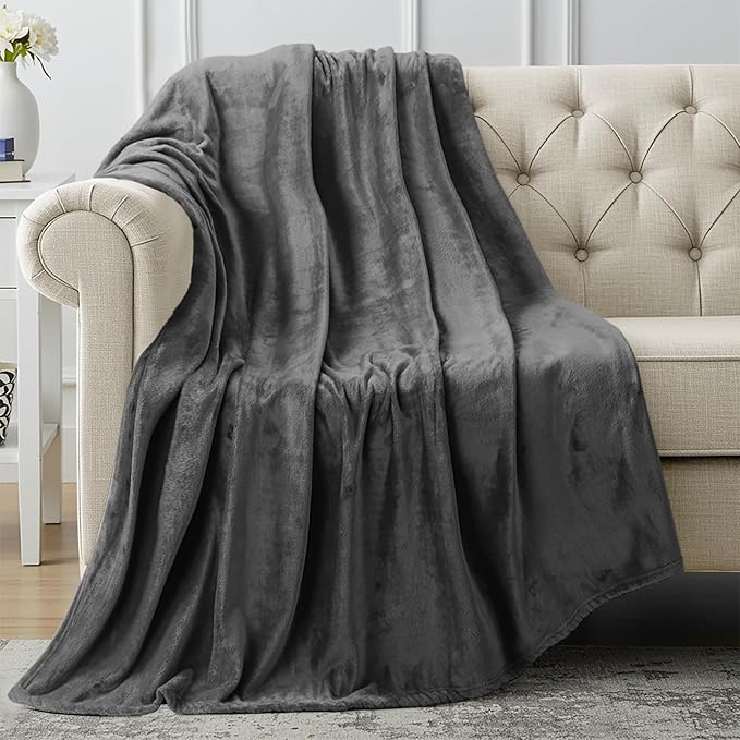 Utopia Bedding Soft Fleece Bed Blanket Throw XL Size Grey | Microfiber Plush by UTOPIABEDDING