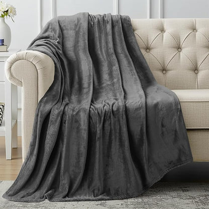 Utopia Bedding Soft Fleece Bed Blanket Throw XL Size Grey | Microfiber Plush by UTOPIABEDDING