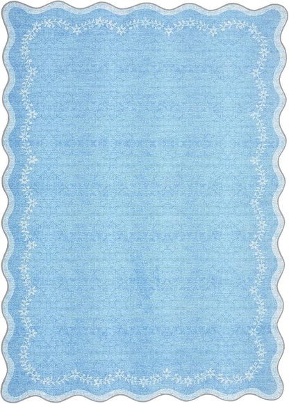 GarveeHome 6x9 Scalloped Area Rug Soft Washable Rug - Image 5