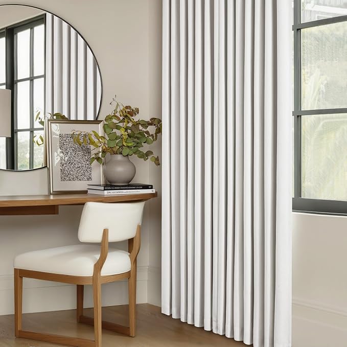 Beige White Pinch Pleated 100% Blackout Linen Curtains W60xL102 1 Panel | Black - Image 8