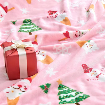 Edenleaf Christmas Blanket Soft Cozy Pink Throws - Image 5