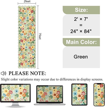 DUKINO 2x7 Runner Rug for Hallway, Floral Washable Rug for Kitchen, Stain - Image 2