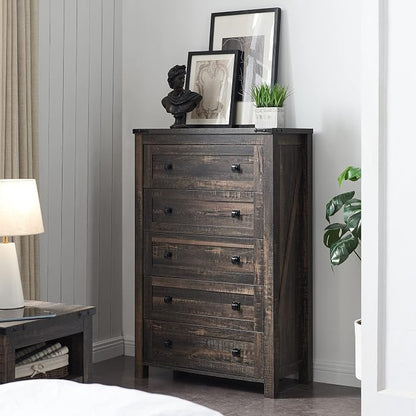 T4TREAM Farmhouse 5 Drawers Dresser Chests - Image 9