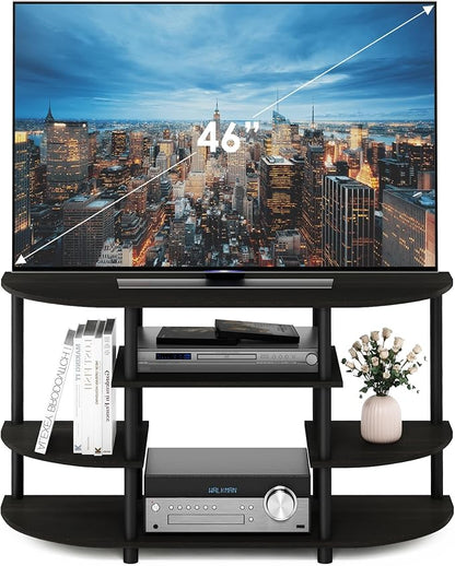 Furinno JAYA Simple Design Corner TV Stand, Espresso/Black - Image 4
