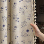 Boho Floral 100% Blackout Curtains 84 Inch 2 Panels Dark Blue | Farmhouse by Unknown