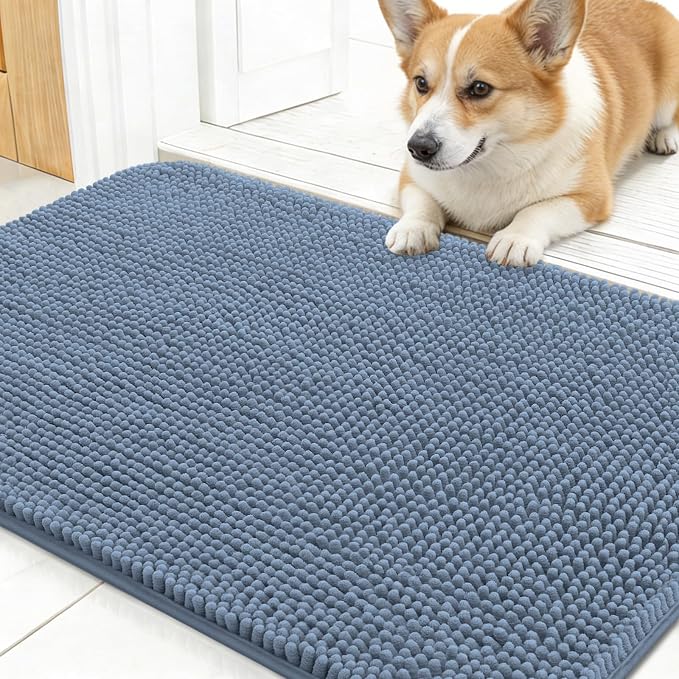 OLANLY Dog Door Mat for Muddy Paws 24x16, Super Absorbent Chenille Mud Mat | by OLANLY