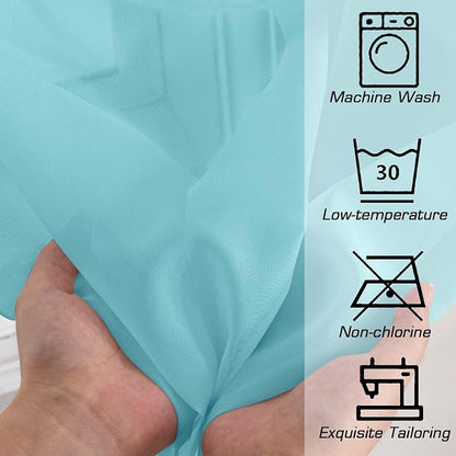 Simplebrand Aqua Sheer Curtains 72 Inches Long 2 Panels - Image 5