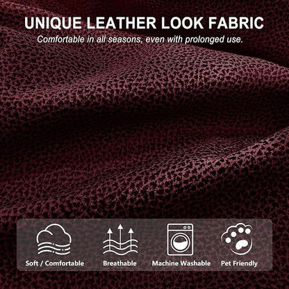 ANARACHON Leather Look Recliner Couch Cover, 8-Pieces Stretch Recliner Sofa - Image 5
