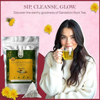 Tealeaf & Co. Dandelion Root Tea with Dried Dandelion Root Extract - Pure Herbal Tea Bags Blended with Fresh Herbs - Flavored Herbal Blend - Low Caffeine - Gluten Free - 50 Teabags