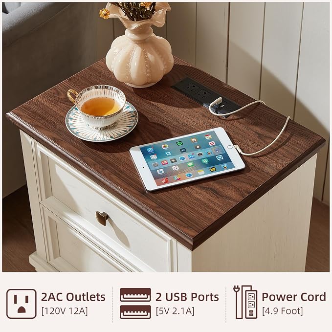 SAVOR LIFE Farmhouse Nightstand - Image 5